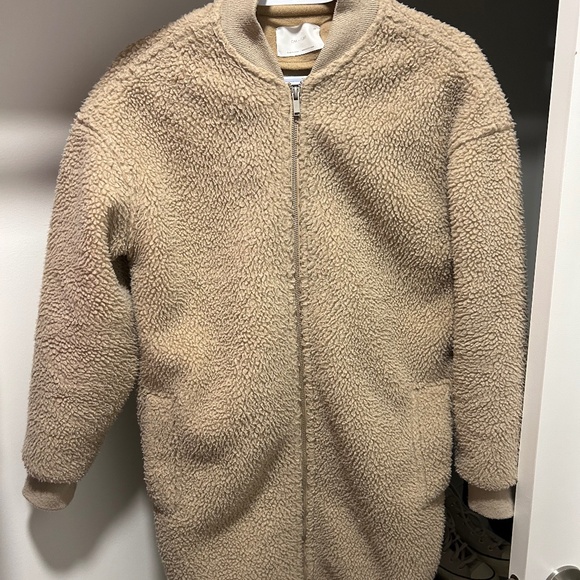 Oak + Fort midi sherpa jacket - Picture 1 of 2